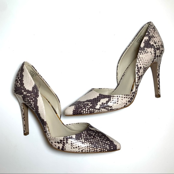 Faux Snake Skin d’Orsay Stiletto Heel Pump ‘Telia’ Reptile Animal Print 8.5 NEW - Picture 1 of 11